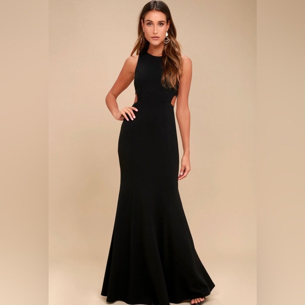 Lulu’s Loving Embrace black cutout maxi dress